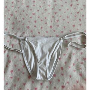 Shade & Shore White & Gold Embellished Womens Bikini Swim Bottoms Medium